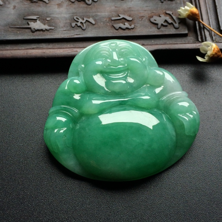 （超值推荐）糯冰种豆色玉佛挂件