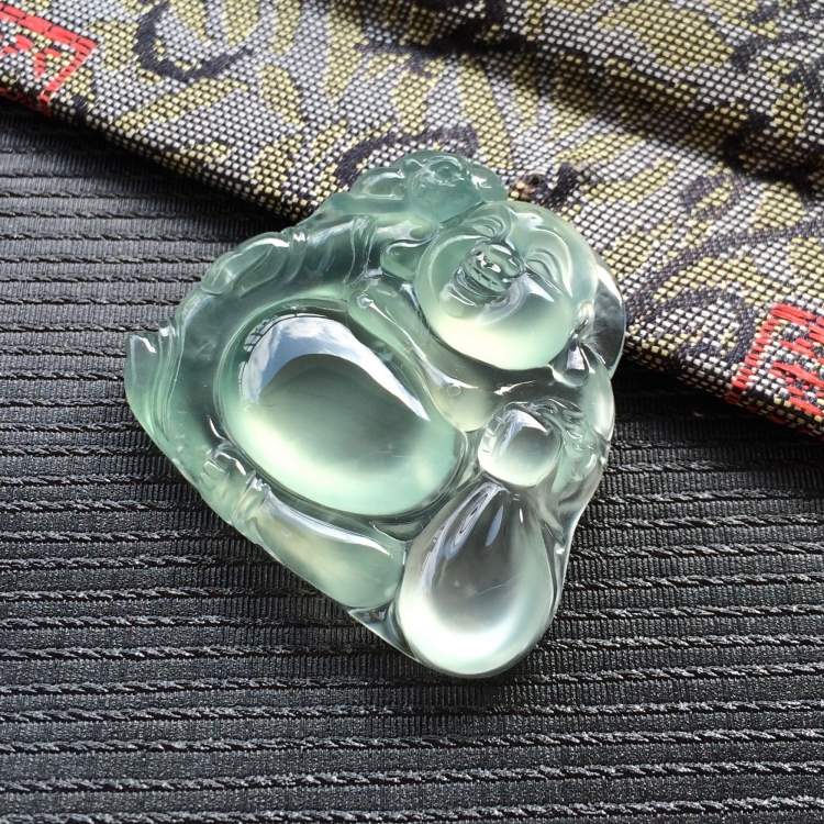 (超值推荐)冰种晴水布袋佛挂件