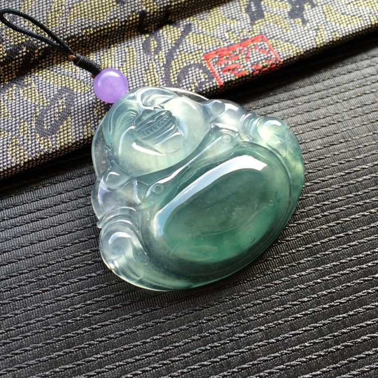 (超值推荐)冰种飘花玉佛挂件