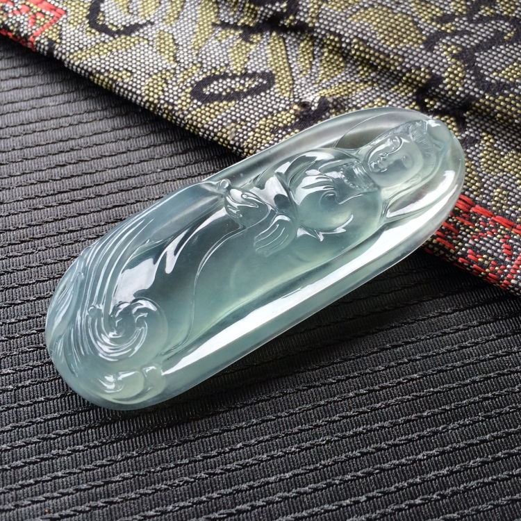 (超值推荐)冰种蓝晴水净瓶观音挂件