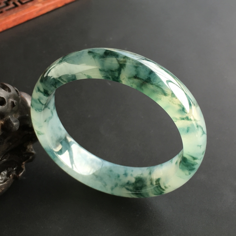(超值推荐)冰种飘花手镯(53mm)