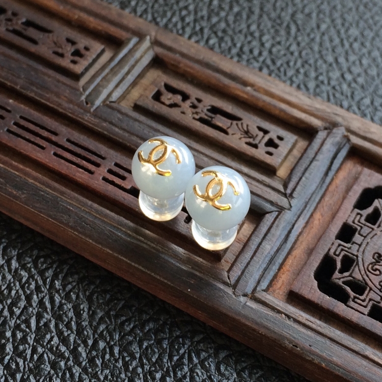 (超值推荐)糯冰种紫罗兰镶18k金耳钉
