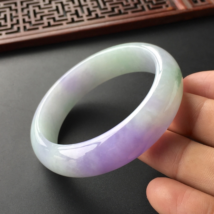 (超值推荐)糯冰种紫罗兰手镯(54.3mm)