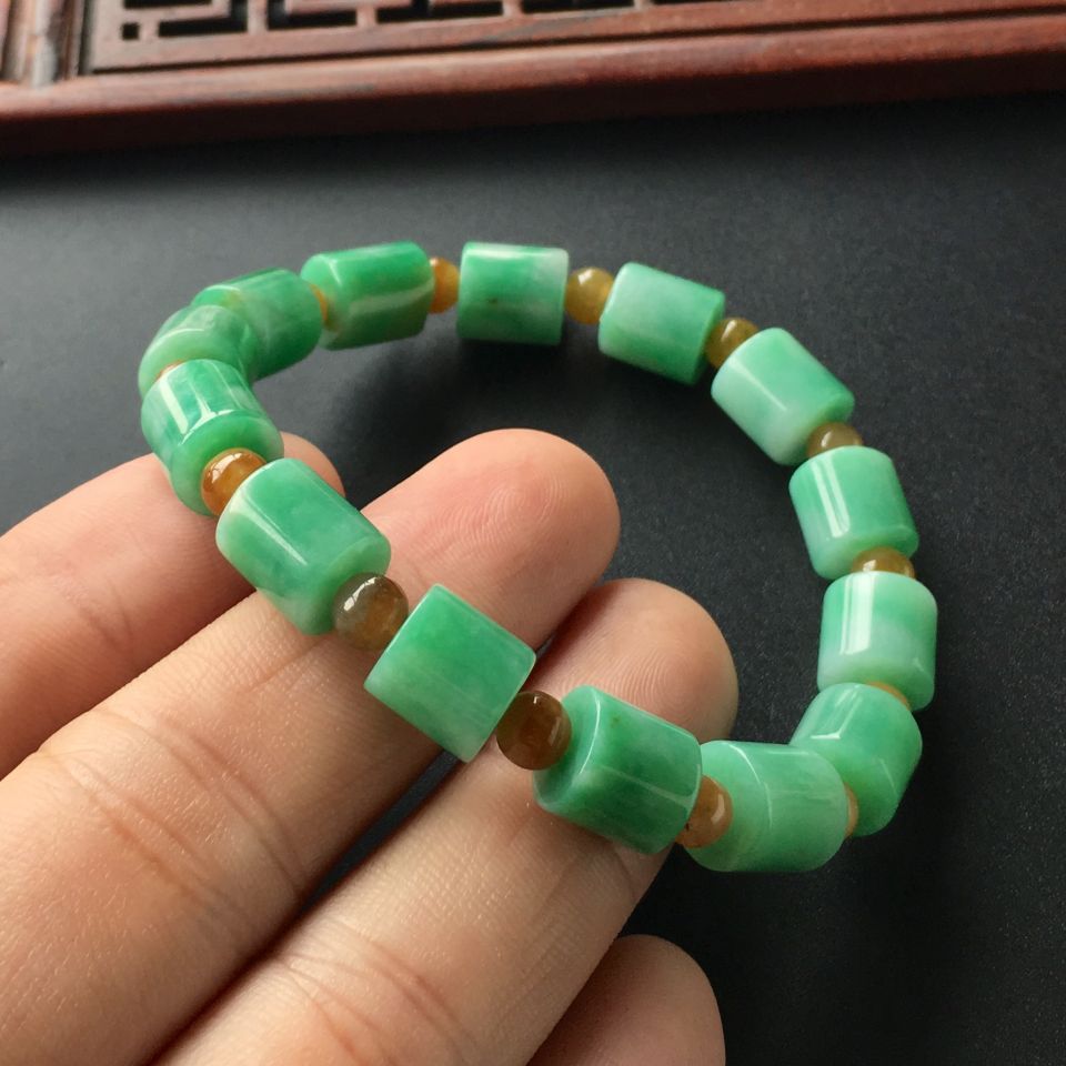 (超值推荐)糯冰种飘翠路路通手链