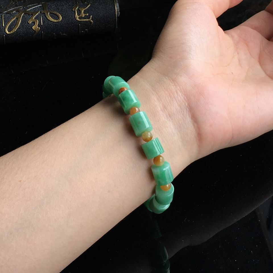 (超值推荐)糯冰种飘翠路路通手链
