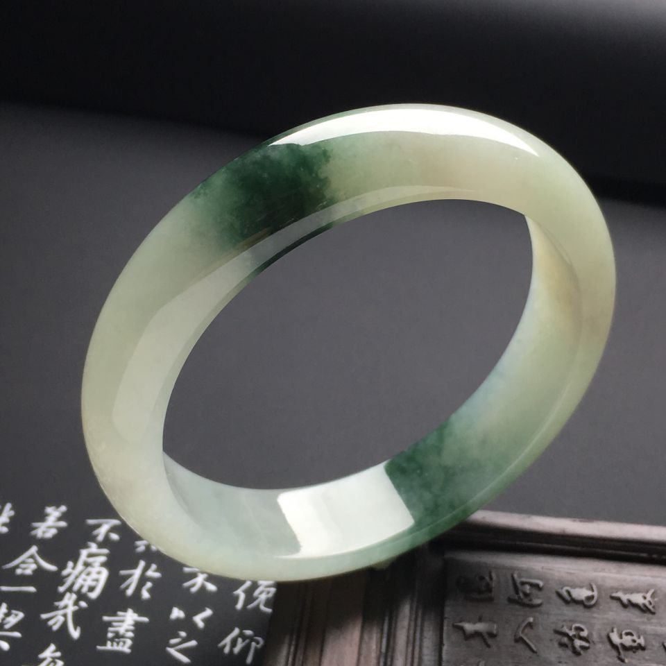 （超值推荐）糯冰种飘花手镯（54.5mm）