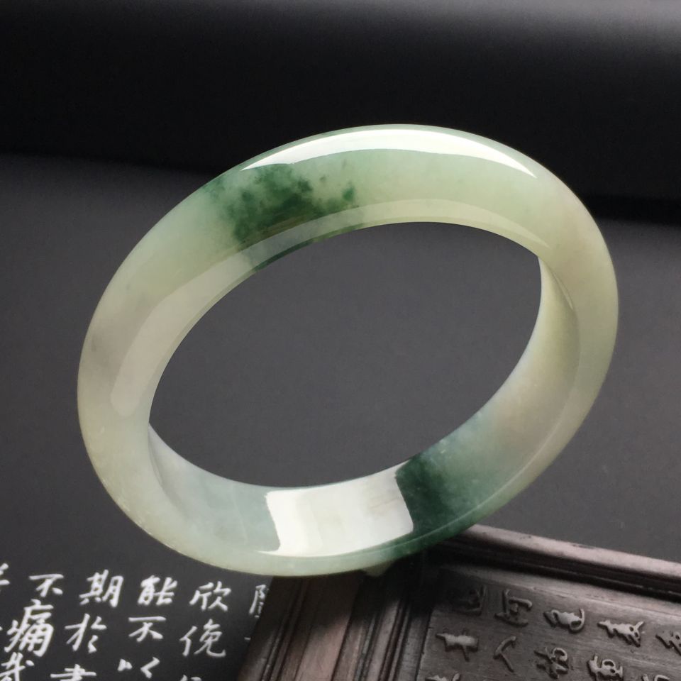 （超值推荐）糯冰种飘花手镯（54.5mm）