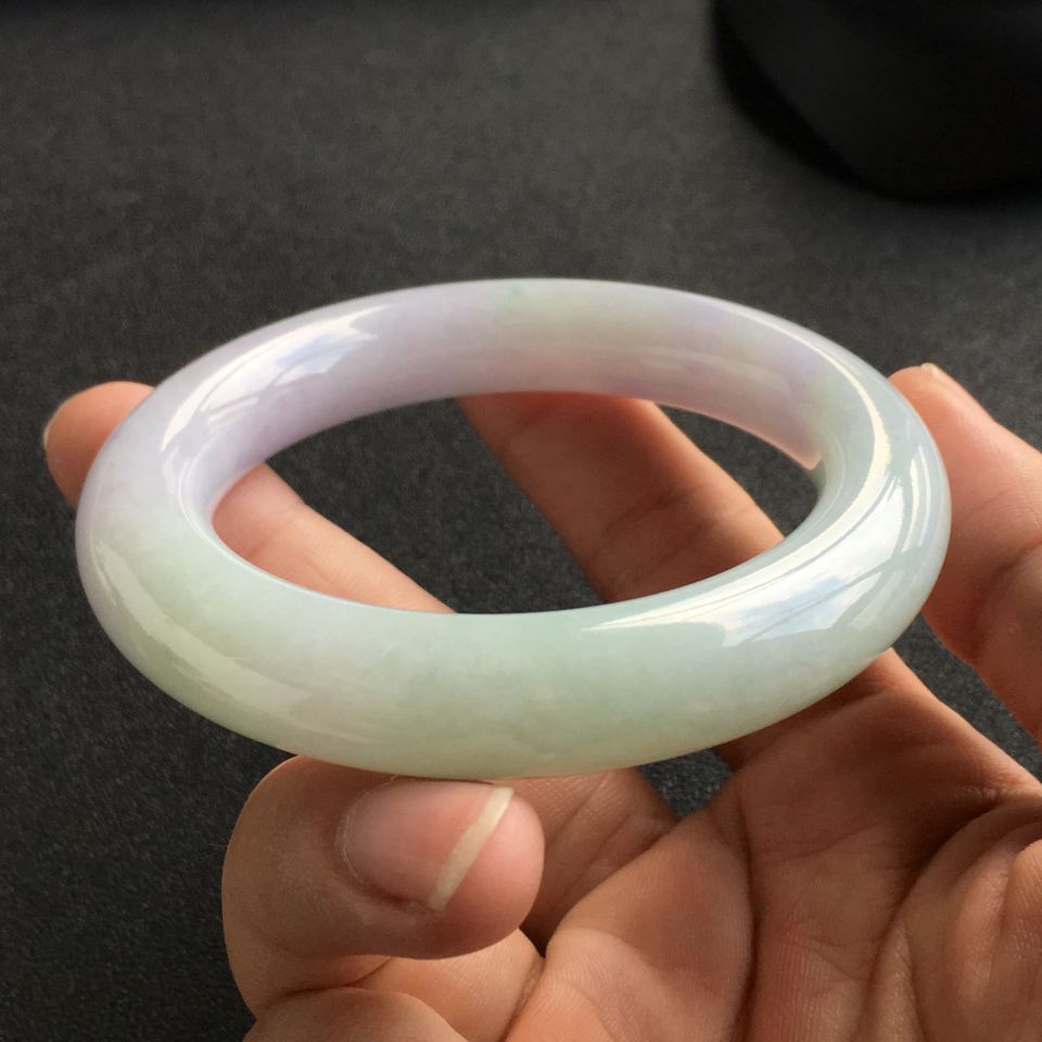 (超值推荐)糯冰种紫罗兰晴水圆条手镯(56.5mm)