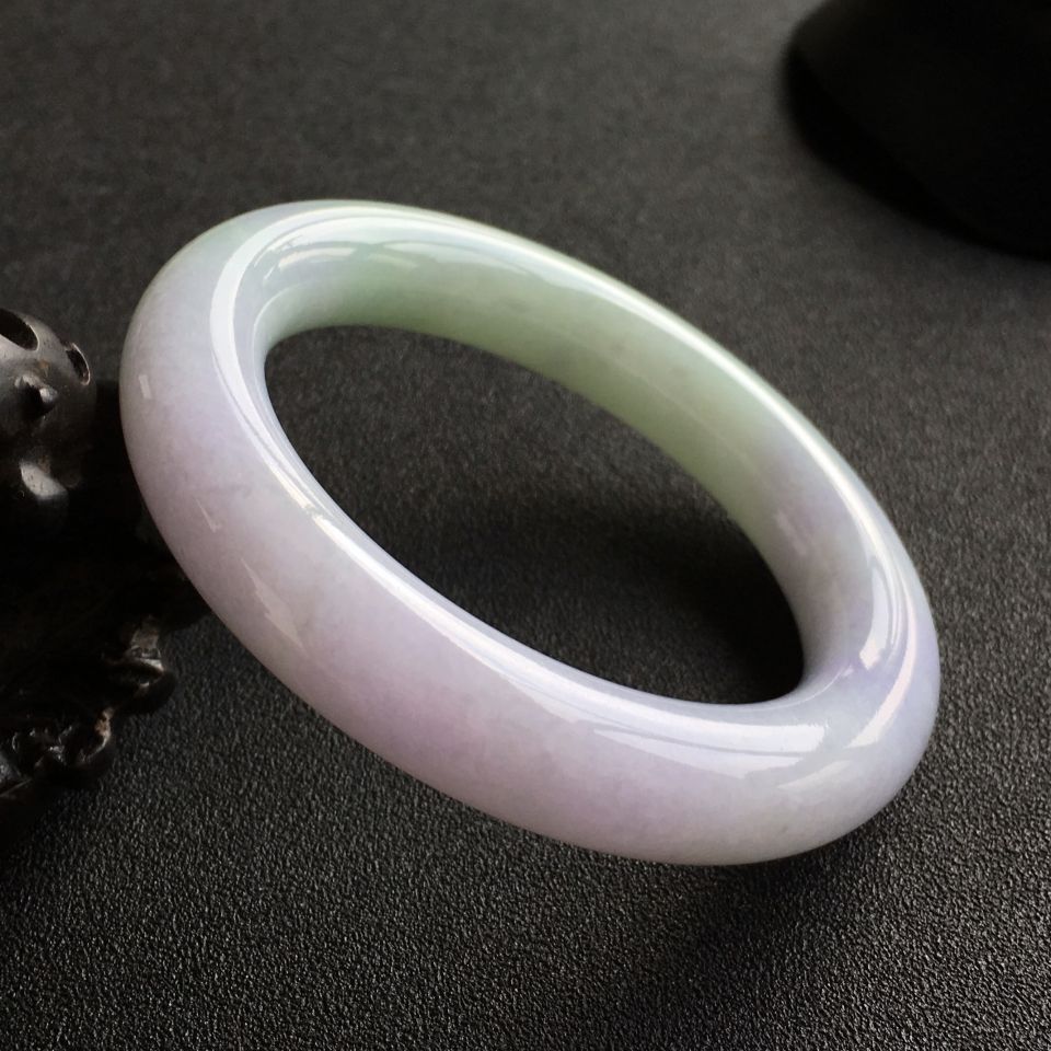 (超值推荐)糯冰种紫罗兰晴水圆条手镯(56.5mm)