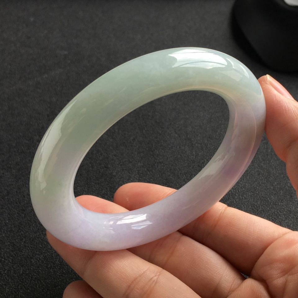 (超值推荐)糯冰种紫罗兰晴水圆条手镯(56.5mm)