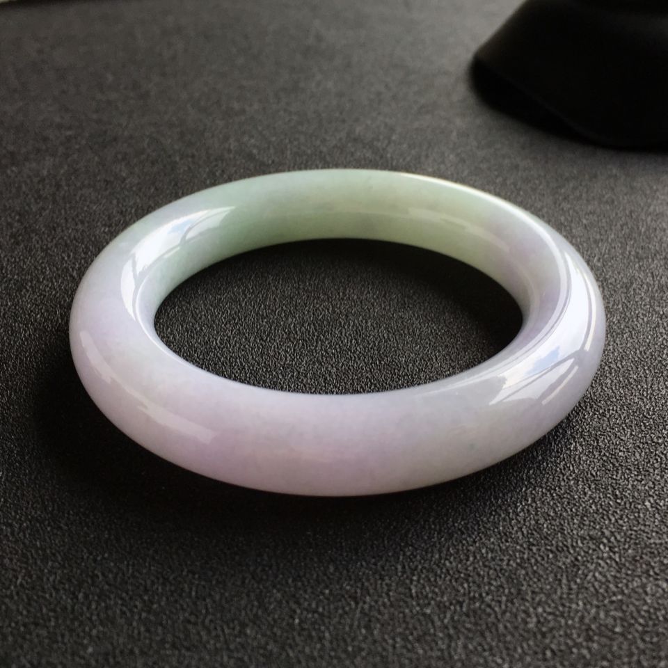 (超值推荐)糯冰种紫罗兰晴水圆条手镯(56.5mm)