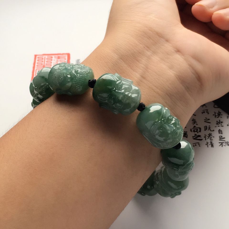 （超值推荐）糯冰种晴水罗汉头手链