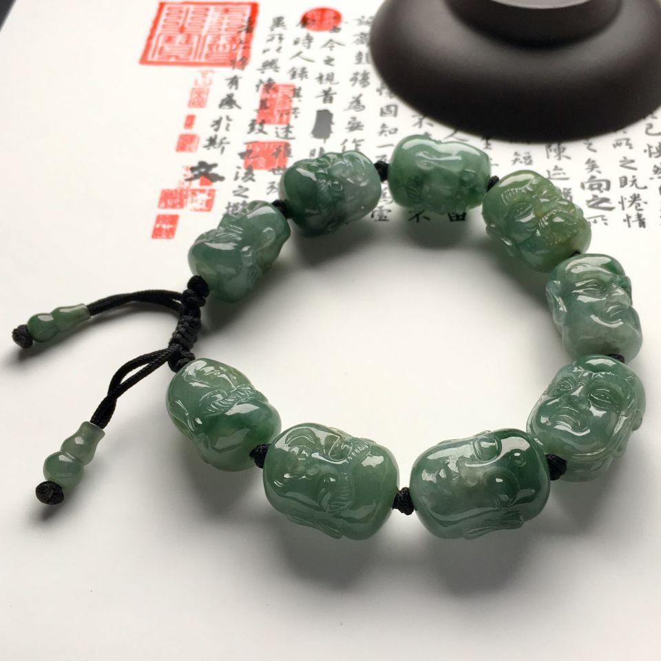 （超值推荐）糯冰种晴水罗汉头手链