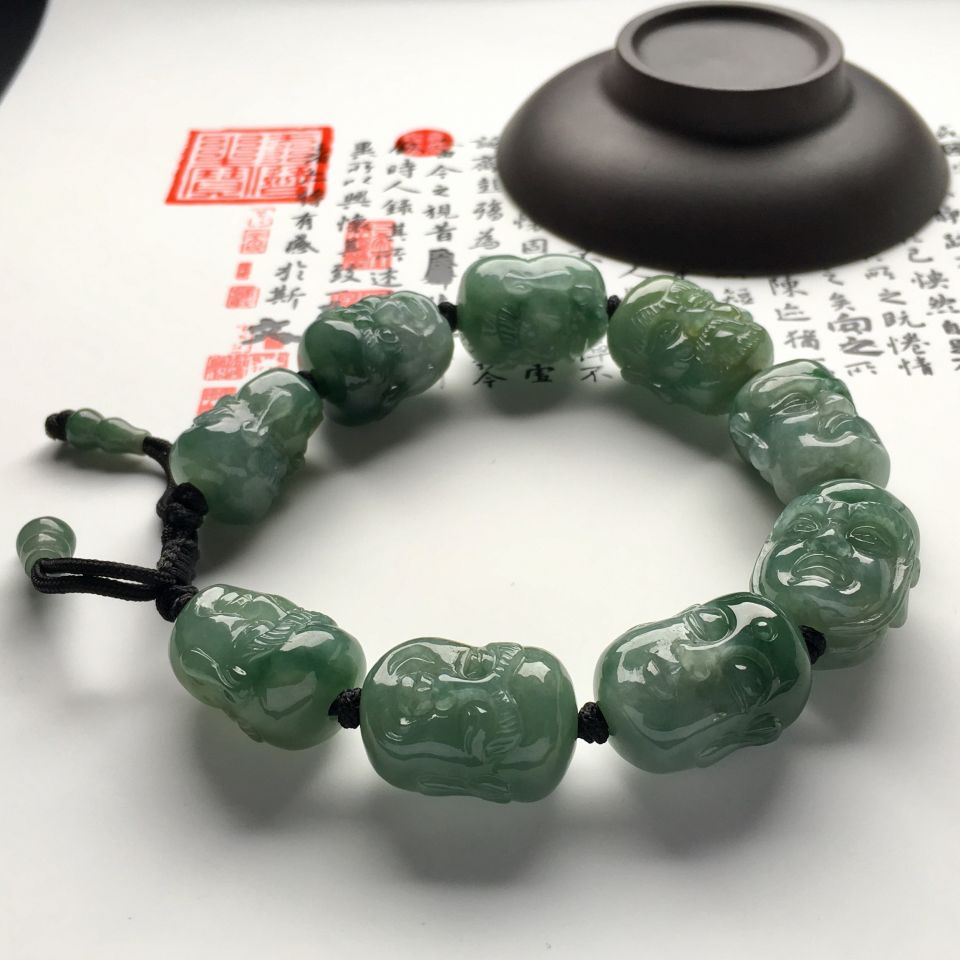 （超值推荐）糯冰种晴水罗汉头手链