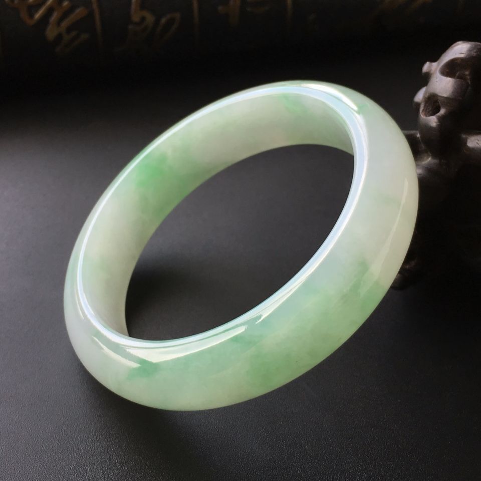 (超值推荐)糯冰种飘花手镯(54.6mm)