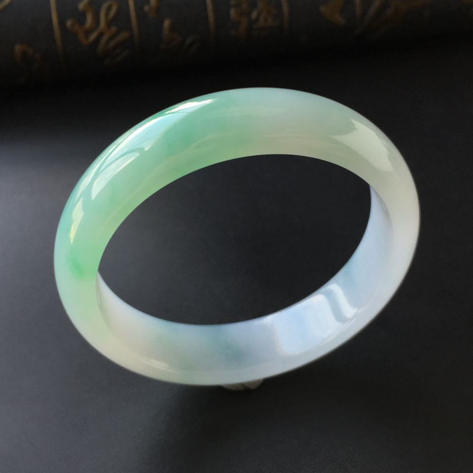 (超值推荐)糯冰种飘花手镯(59.2mm)