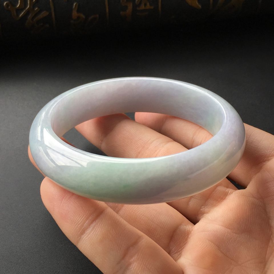 (超值推荐)糯冰种淡紫罗兰手镯(56.4mm)