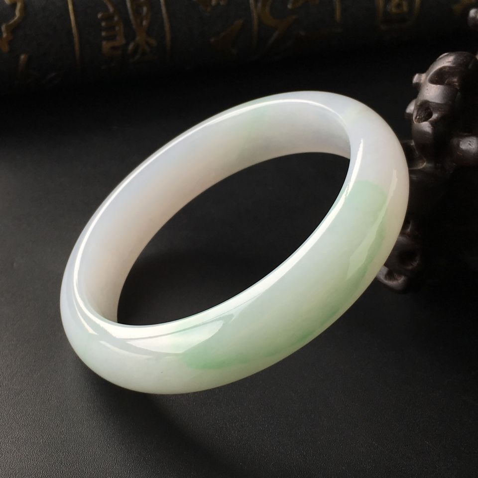 (超值推荐)糯冰种飘花手镯(57.8mm)