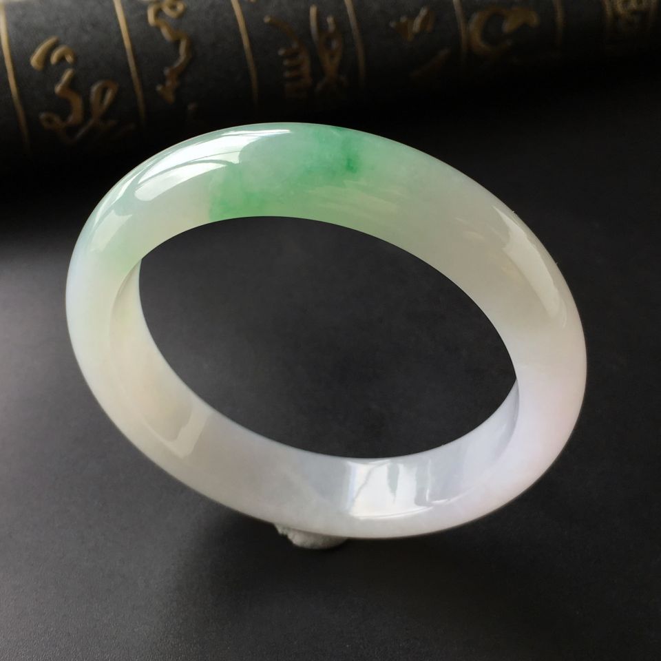 (超值推荐)糯冰种飘翠手镯(57.3mm)