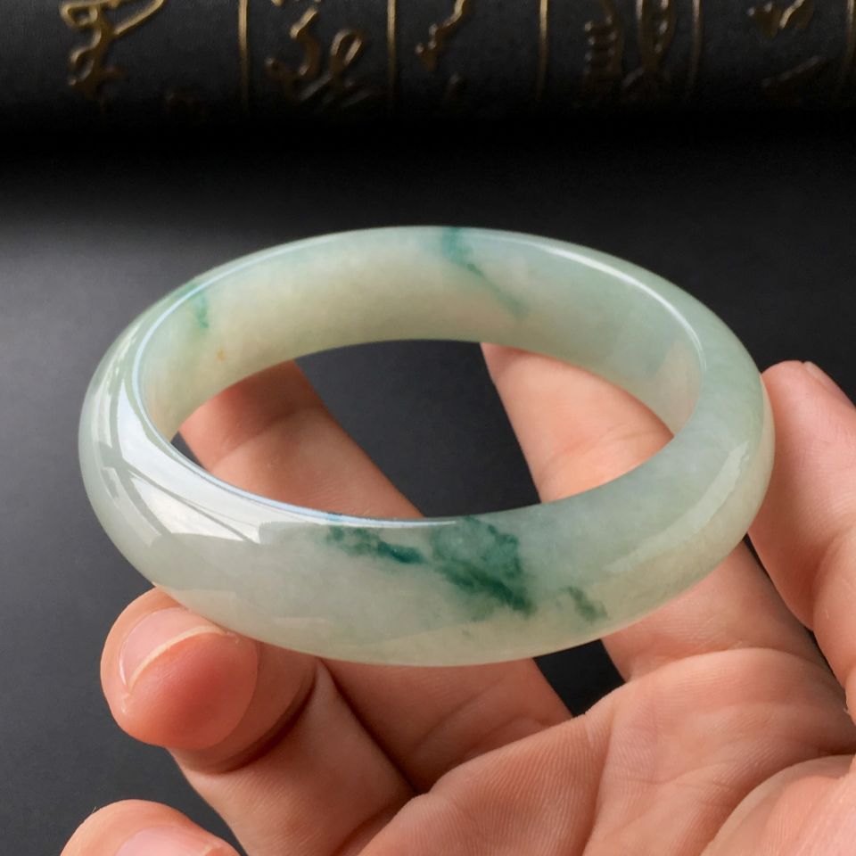 糯冰种飘花手镯(58.7mm)