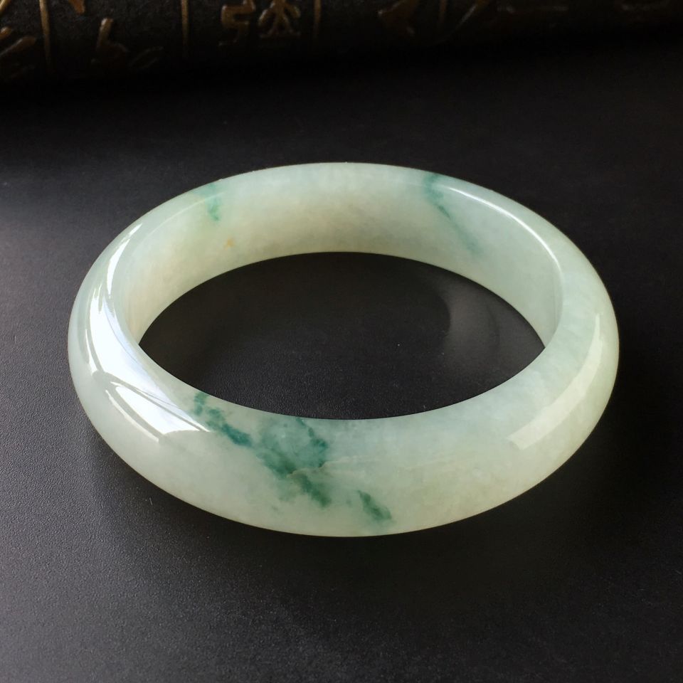糯冰种飘花手镯(58.7mm)