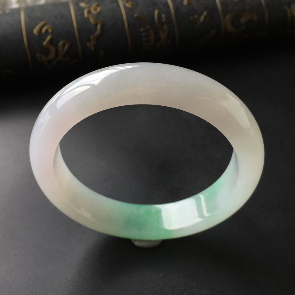 (超值推荐)糯冰种飘翠手镯(57.3mm)