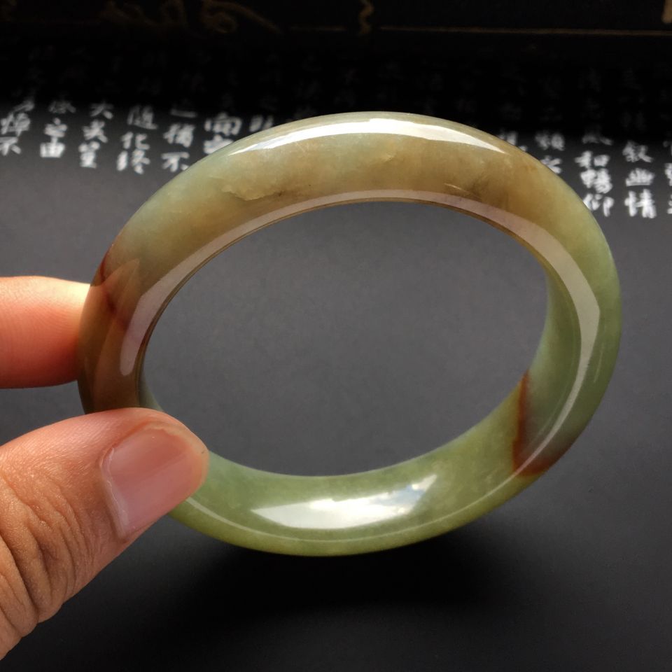 （超值推荐）糯冰种褐黄翡手镯（56.4mm）