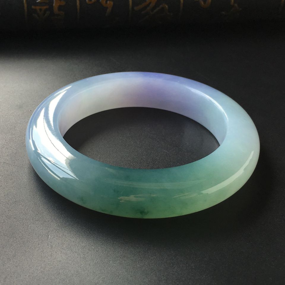 (超值推荐)糯冰种紫罗兰飘花手镯(58mm)