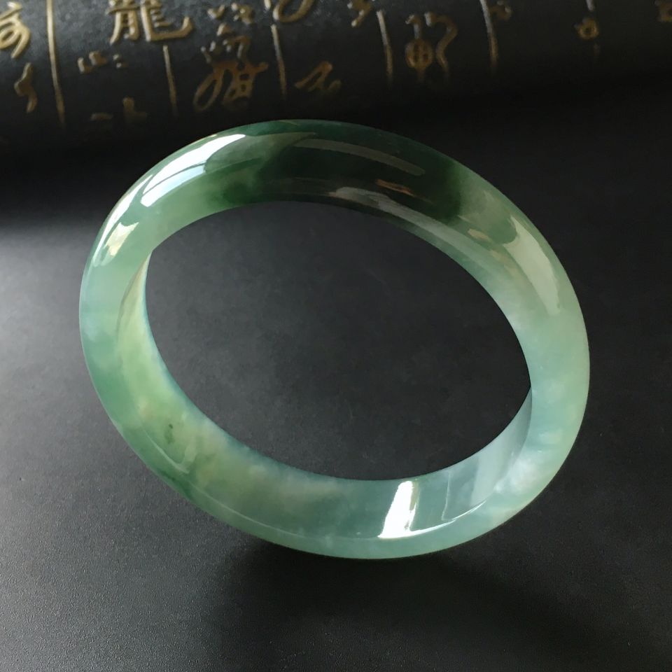 (超值推荐)冰种晴水飘花手镯(57mm)