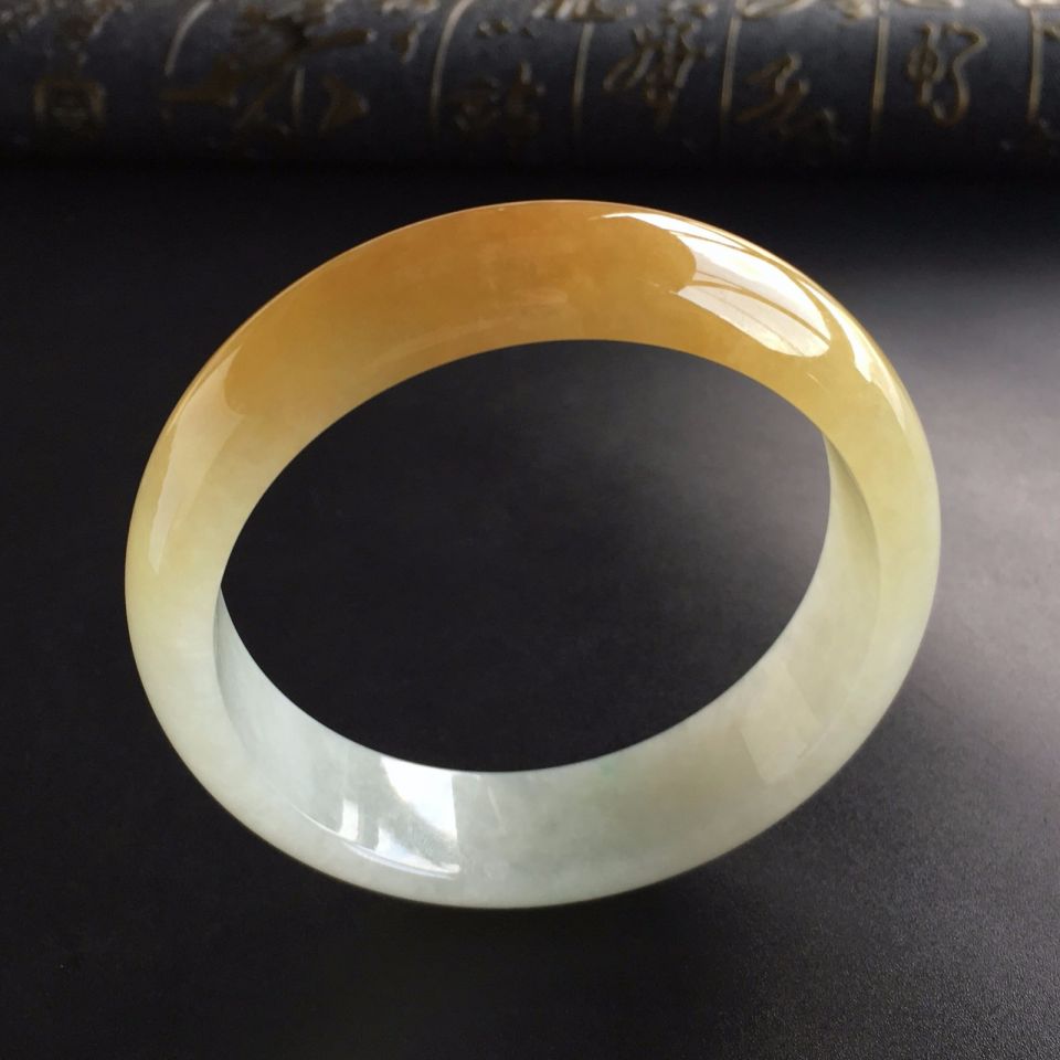 (超值推荐)糯冰种黄翡手镯(58.6mm)