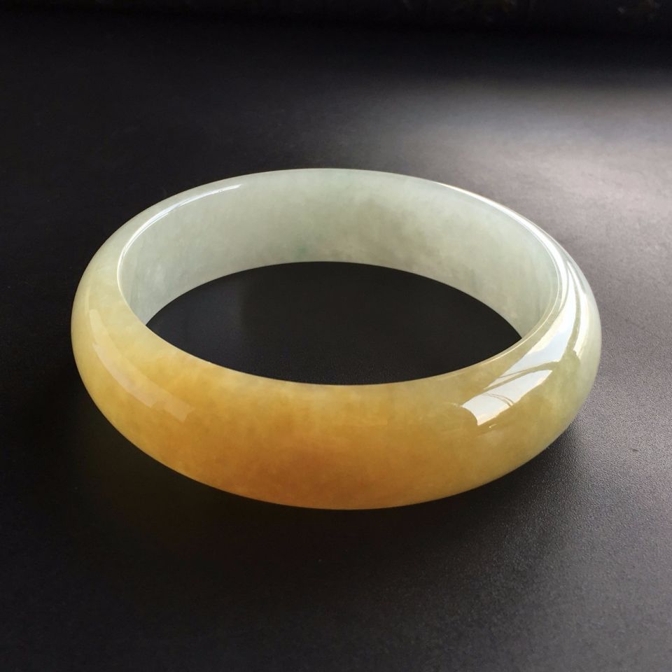 (超值推荐)糯冰种黄翡手镯(58.6mm)