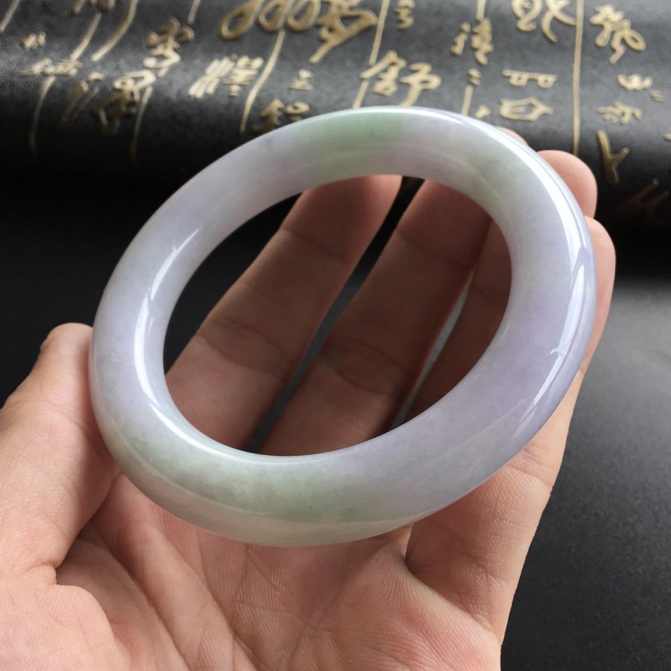 (超值推荐)糯冰种紫罗兰圆条手镯(56.5mm)