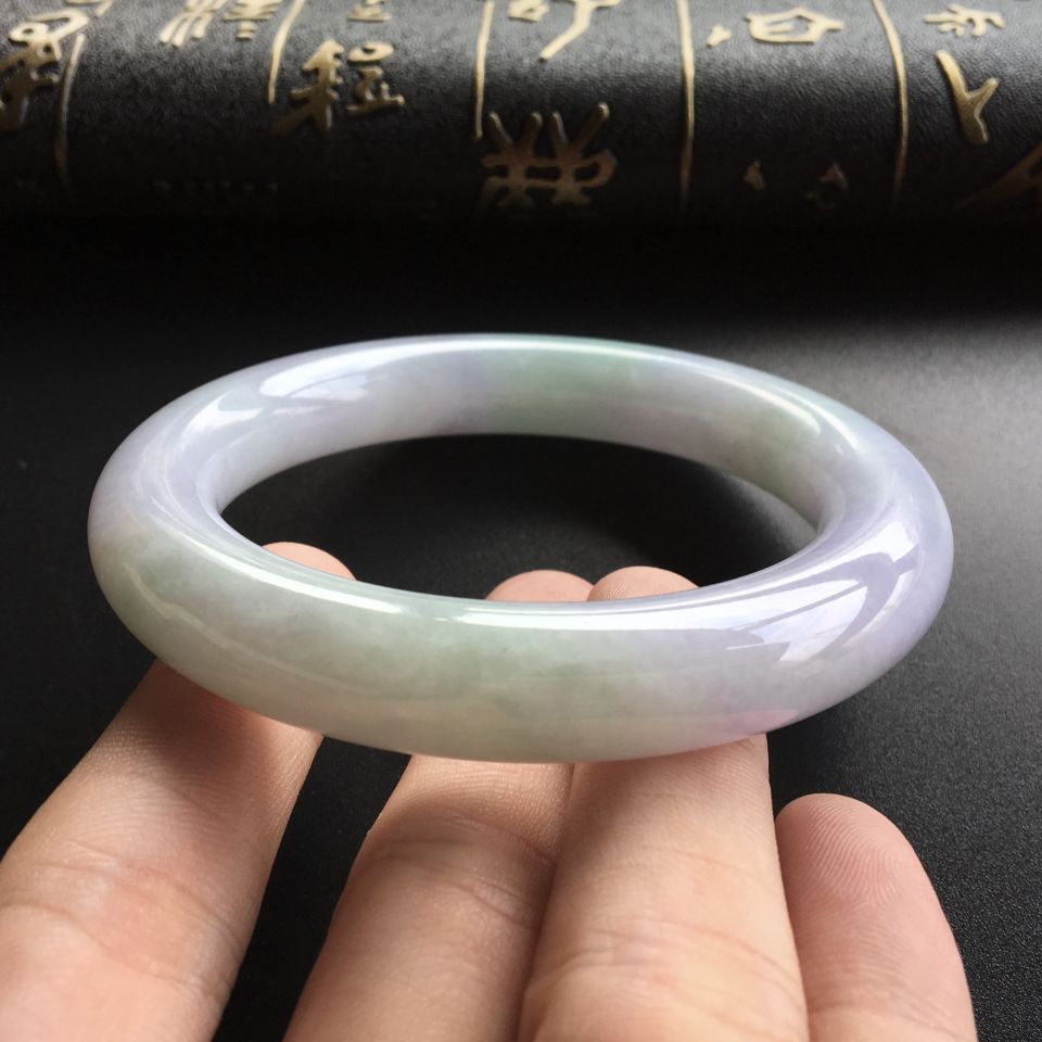 (超值推荐)糯冰种紫罗兰圆条手镯(56.5mm)