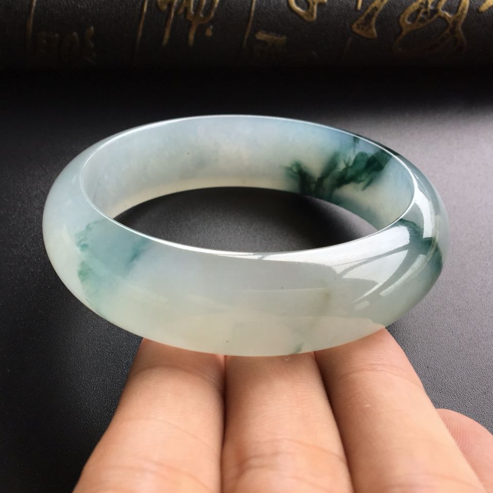 (超值推荐)冰种飘花手镯(59.6mm)