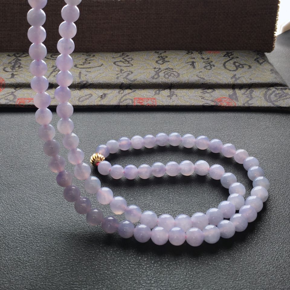 (超值推荐)糯冰种紫罗兰圆珠项链/108颗佛珠