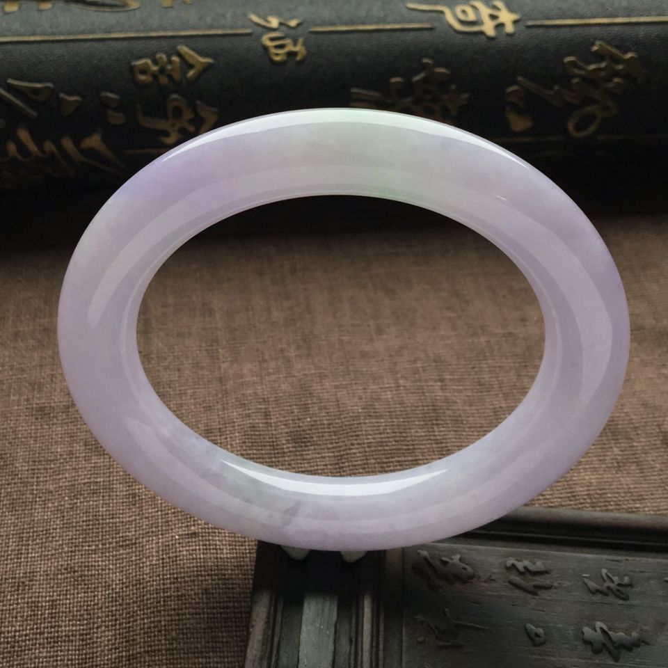 （超值推荐）糯冰种紫罗兰圆条手镯（57mm）