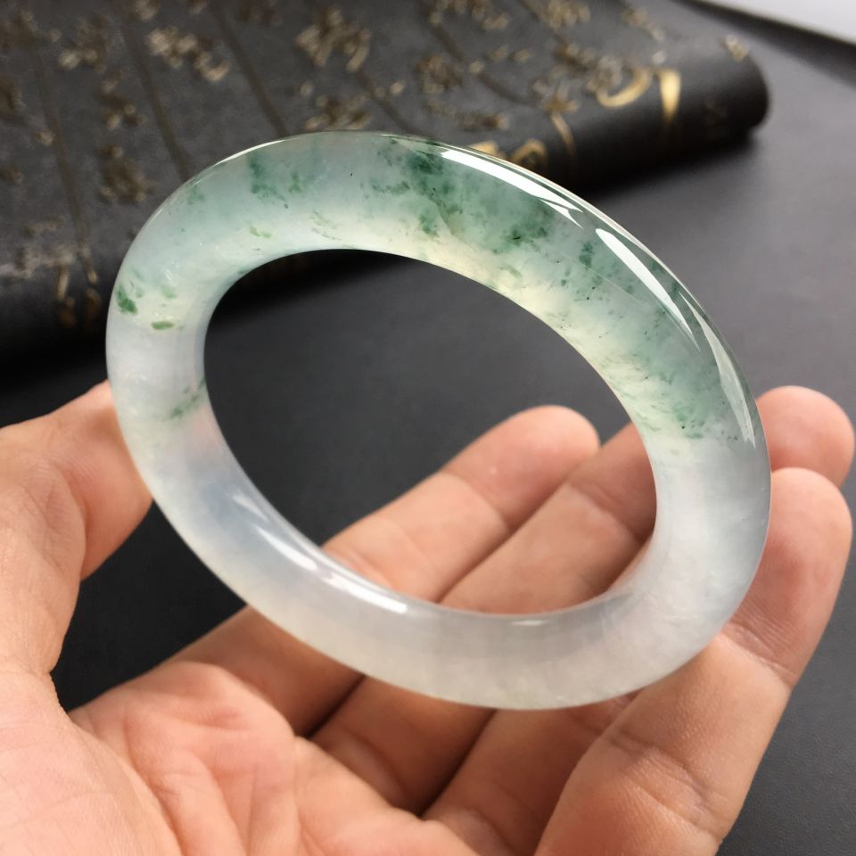 冰种飘花圆条手镯(54.8mm)