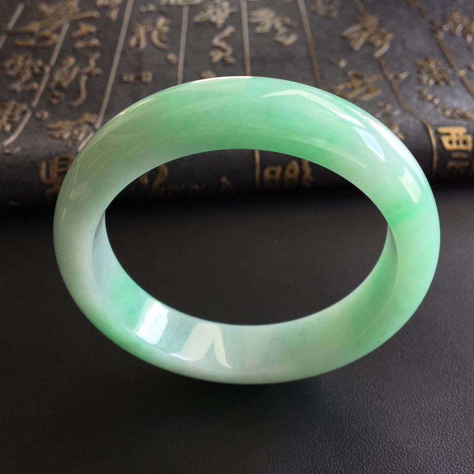 糯冰种飘翠手镯(56.8mm)