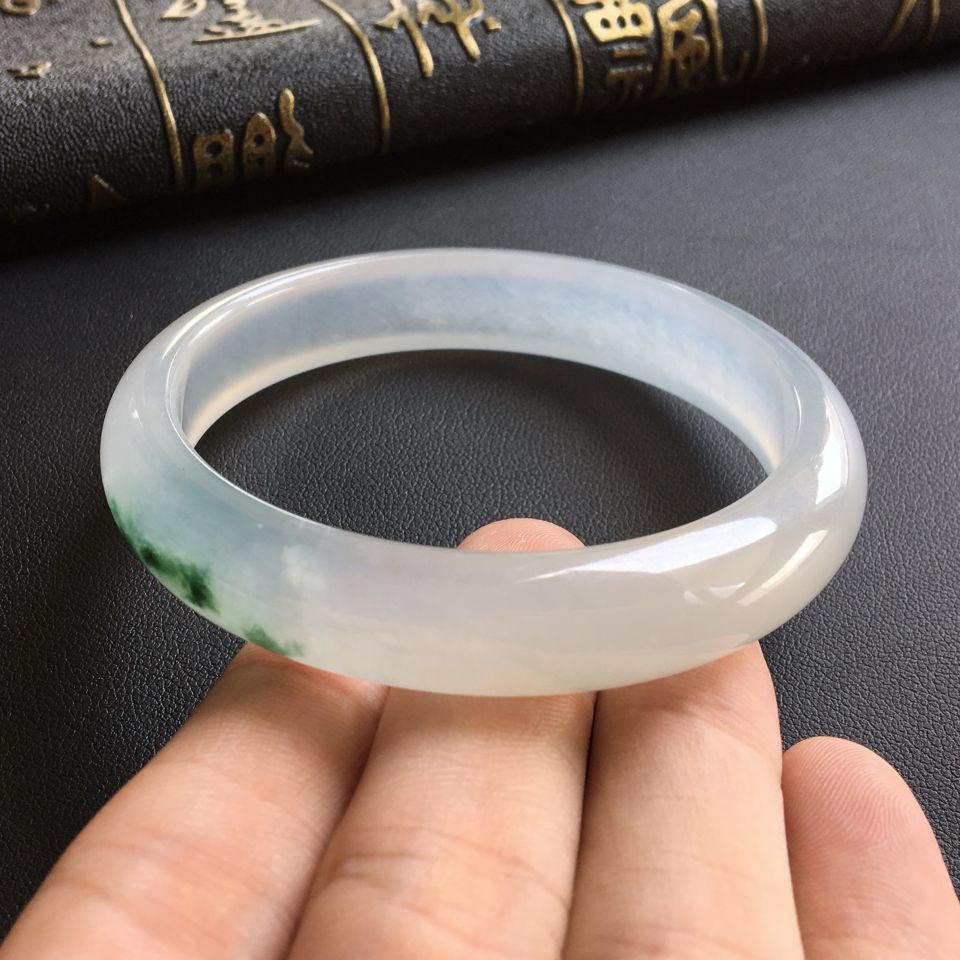 冰种飘花手镯(56.4mm)