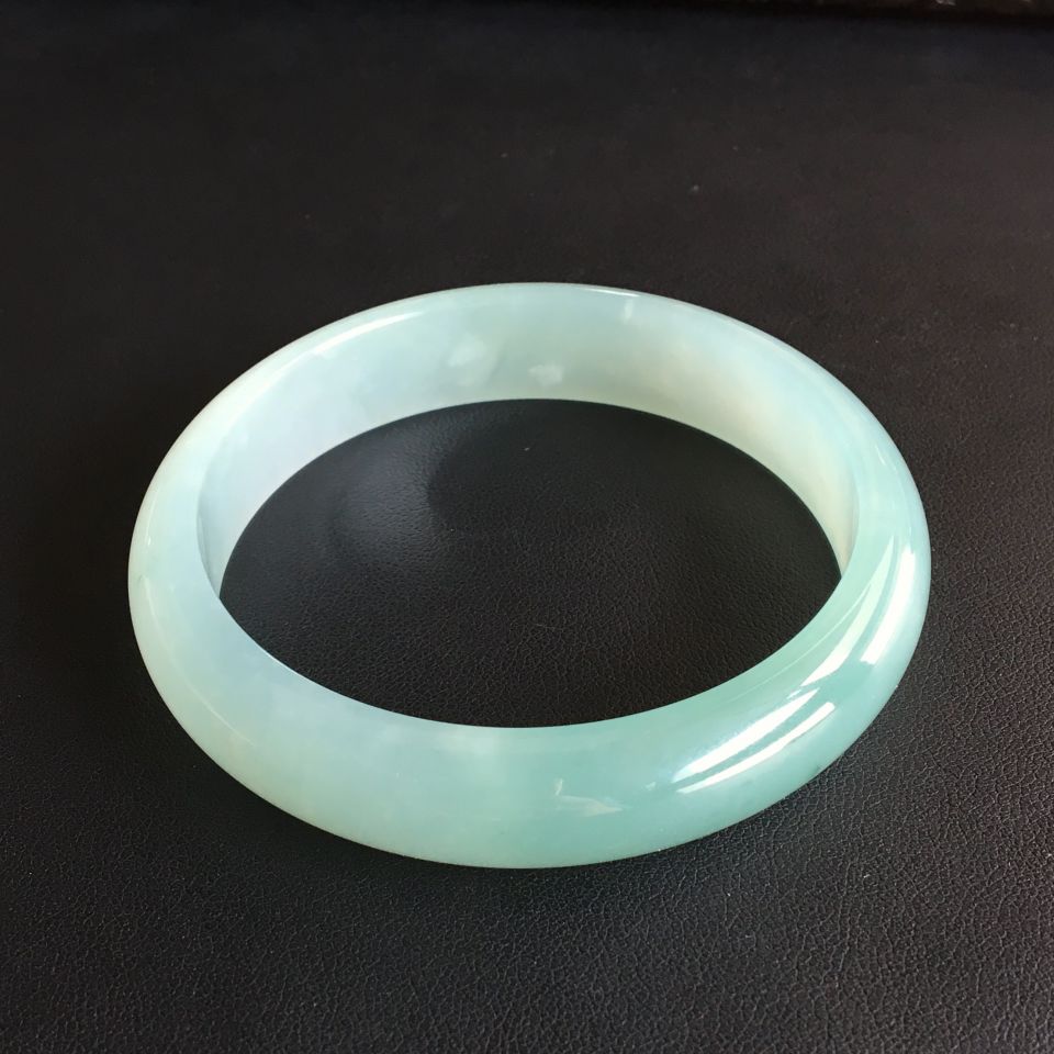 糯冰种晴水略飘花手镯(57.5mm)