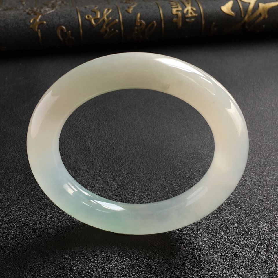 糯冰种晴水圆条手镯(57mm)