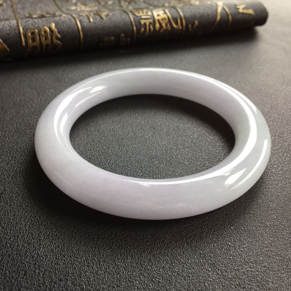 糯冰种紫罗兰圆条手镯(57.5mm)