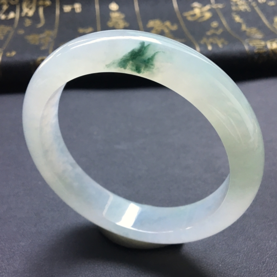 糯冰种飘花手镯(57.2mm)