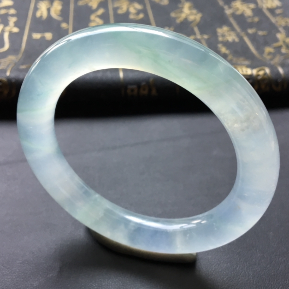 冰种飘花圆条手镯(56mm)