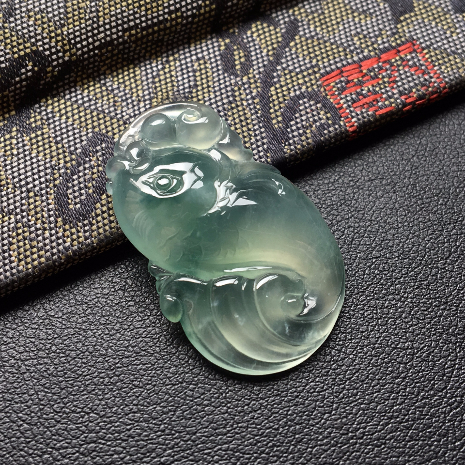 冰种飘花年年有余挂件