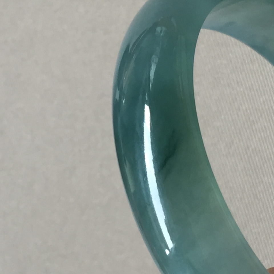 冰种晴水飘花正圈手镯56mm