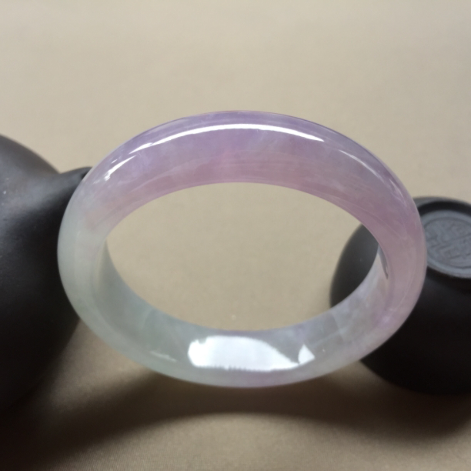 冰种紫罗兰正圈手镯  54.8mm