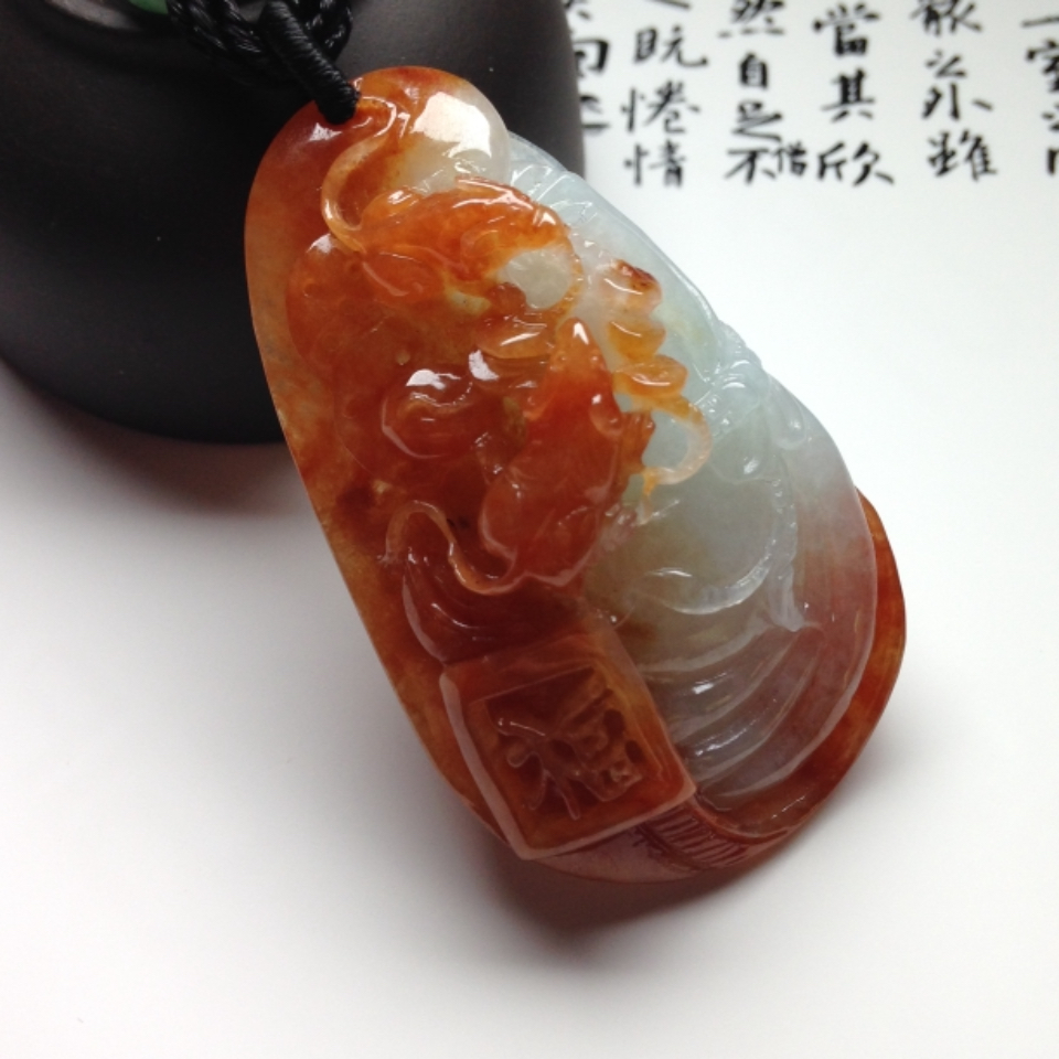 （超值推荐）糯冰种红翡玉鼠运财挂件