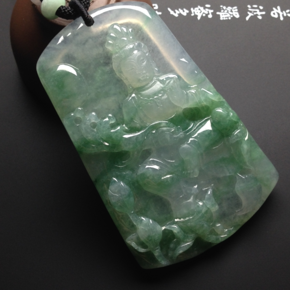 （超值推荐）糯冰种飘花观音挂件