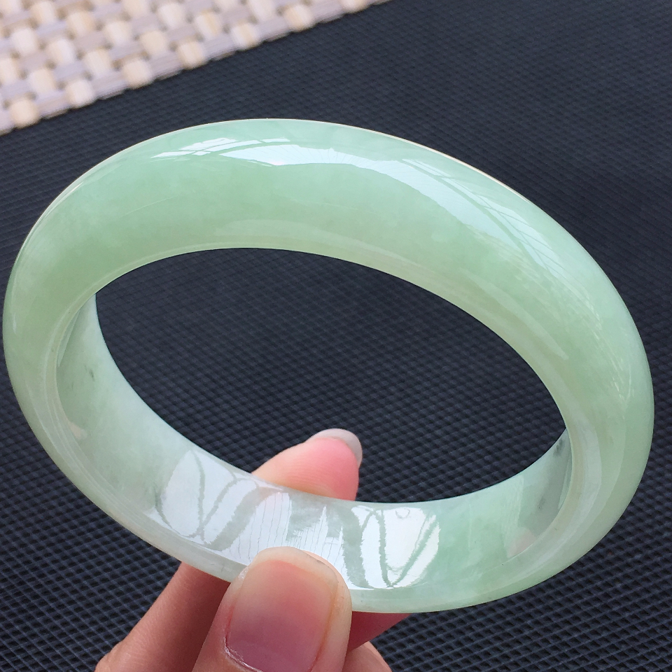 翡翠糯冰种晴水正装手镯（58mm）